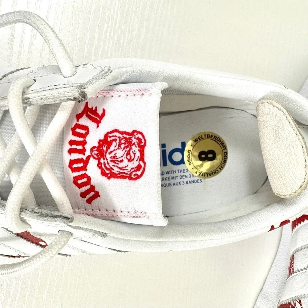 Adidas Originals Gazelle Vintage London Sneakers Size 8.5 Men Red/White‎